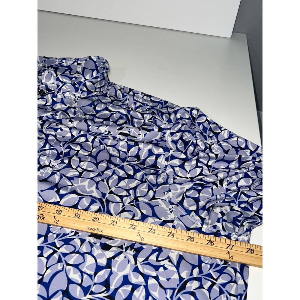 Cutter & Buck Golf Polo Mens XXL Blue Abstract Leaf Print Tapawingo National GC - Picture 8 of 13